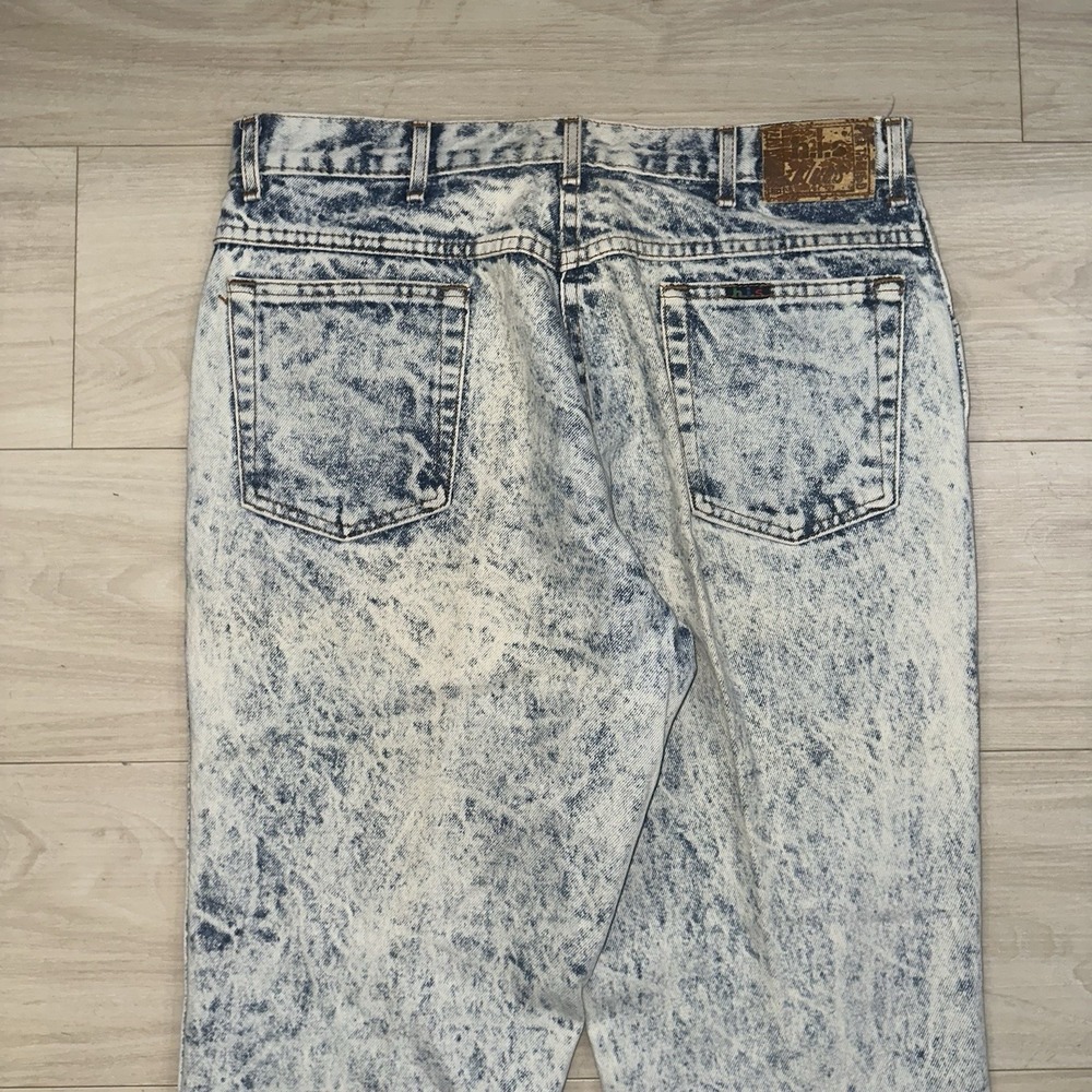 Vintage H.I.S HIS Blues Acid Wash Denim Jeans Size 33x26 USA 80s 90s High Rise
